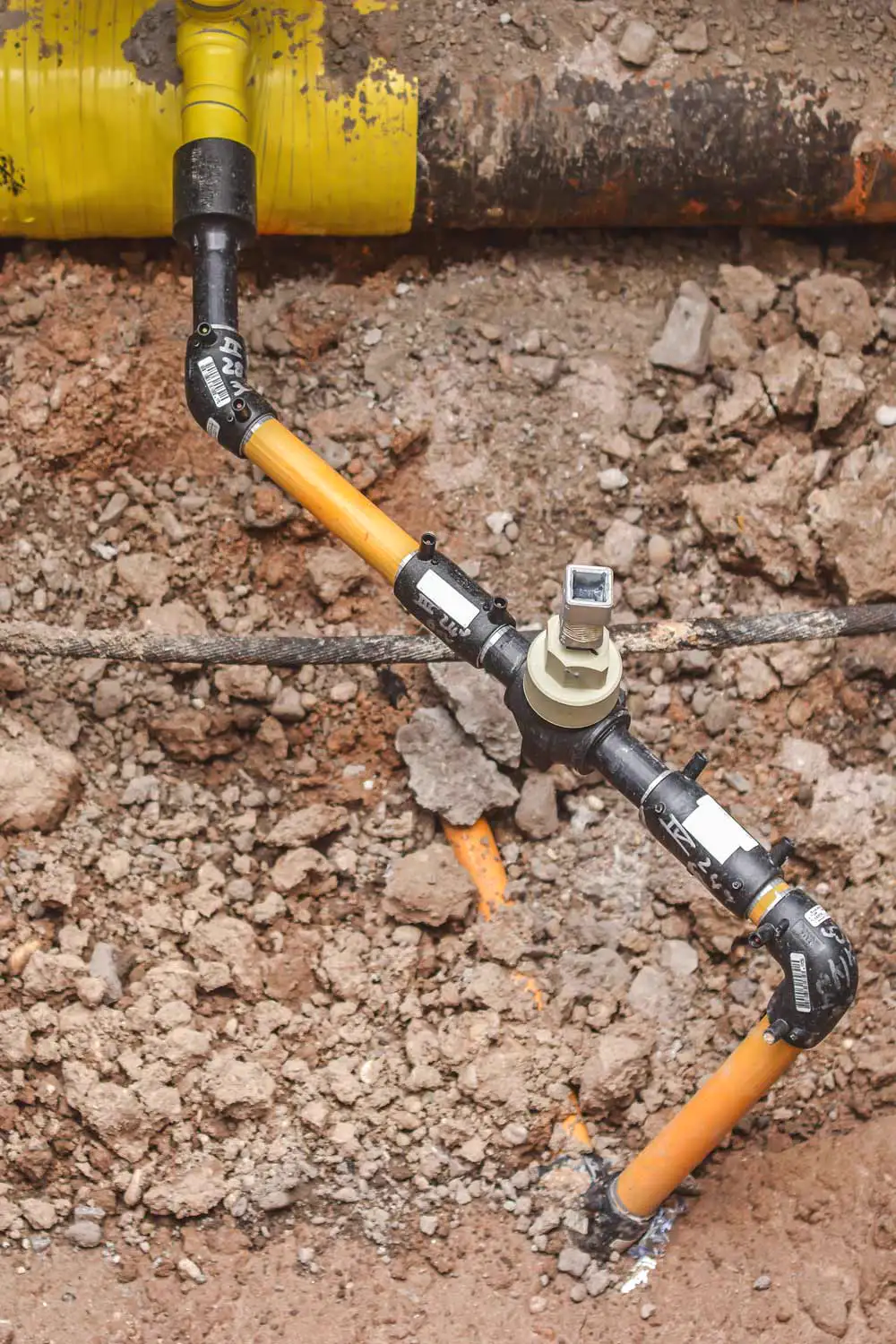 Underground gas pipe work